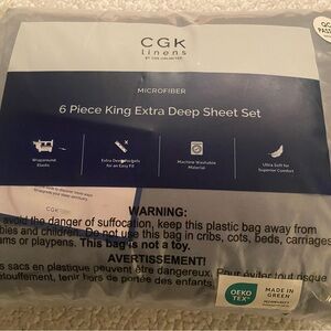 King Microfiber Sheet Set in White - 6 Piece